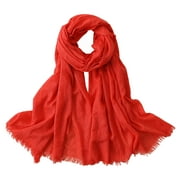 Women's Red Wrap Scarf, Beach Sunshade Scarf,Soft And Cozy, Solid Shawl, Fashion And Warm, Suitable For Girlfriend, Mom, Girls,Teens Student